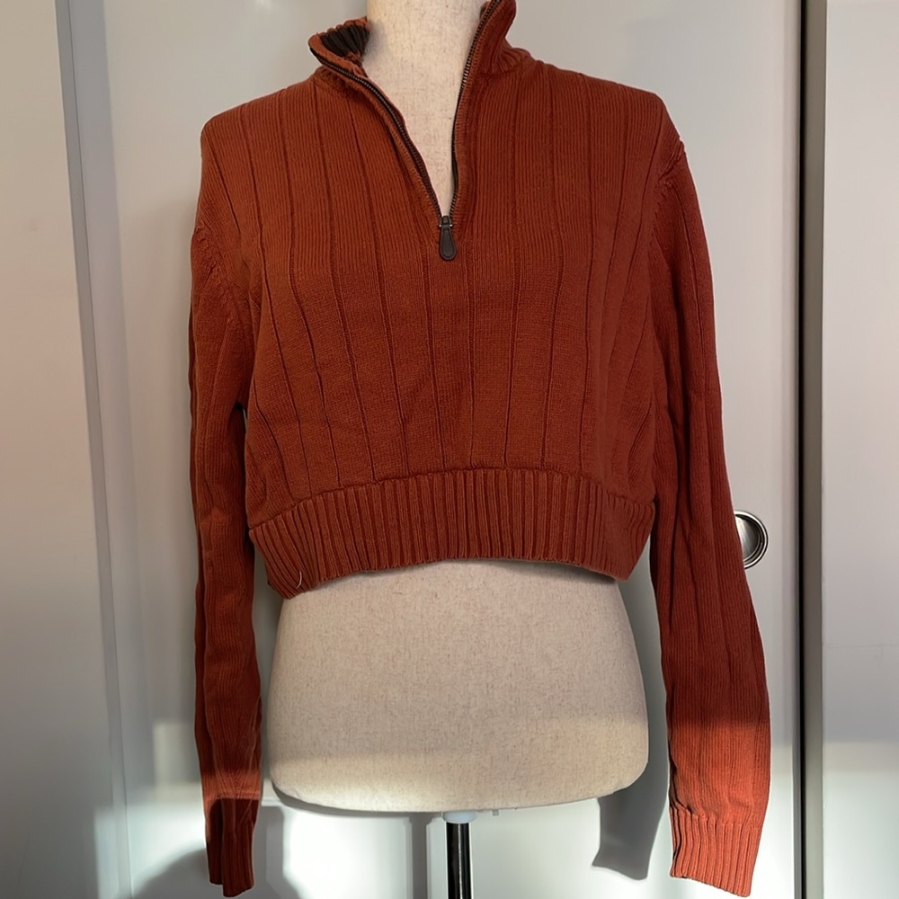Upcycled 100% cotton quarter zip sweater